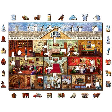 Woden City Dřevěné puzzle Viktoriánské sídlo 2v1, 1010 dílků eko (BR W 1010-0052-XL)