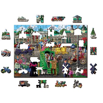 Woden City Dřevěné puzzle Pařížské náměstí v Berlíně 2v1, 200 dílků eko (TR W 0063-M)
