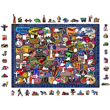 Woden City Dřevěné puzzle Bláznivá záplata 2v1, 1010 dílků eko (US 1010-0140-XL)