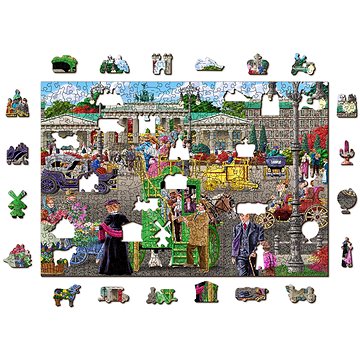Woden City Dřevěné puzzle Pařížské náměstí v Berlíně 2v1, 505 dílků eko (TR W 505-0063-L)
