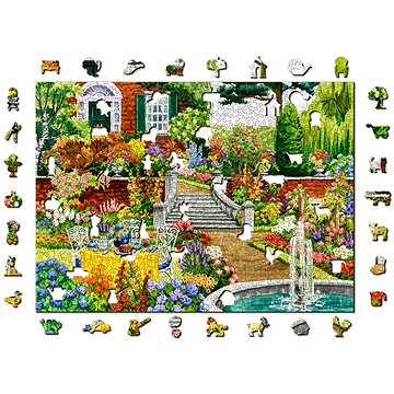 Woden City Dřevěné puzzle Zahrada o páté 2v1, 1010 dílků eko (CS W 1010-0064-XL)