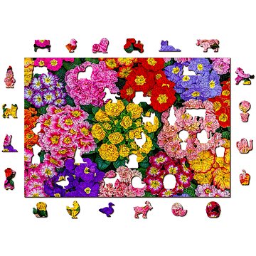 Woden City Dřevěné puzzle Rozkvetlé květiny 2v1, 505 dílků eko (CS 505-0127-L)