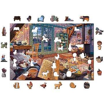 Woden City Dřevěné puzzle Útulná chata 2v1, 505 dílků eko (CS 505-0145-L)