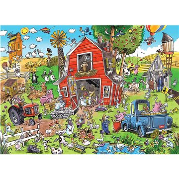 Cobble Hill Puzzle DoodleTown: Šílená farma 500 dílků (53552)