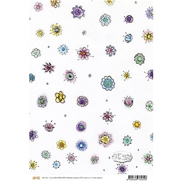 Optys 7628 - Papír A4 jednostranný, 170g, violet flowers (101307)