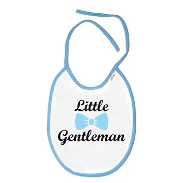 Baby Nellys Nepromokavý bryndáček Little Gentleman, cm - bílý s modrým olemováním (8596309364063)