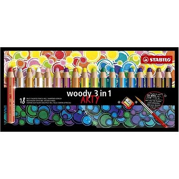 STABILO woody ARTY 3 v 1, 18 barev (4006381547161)