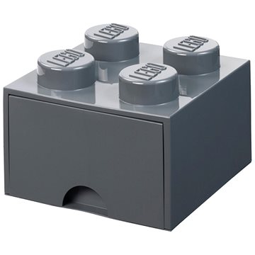 LEGO úložný box 4 s šuplíkem - tmavě šedá (5711938034290)