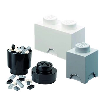 LEGO úložné boxy Multi-Pack 3 ks - černá, bílá, šedá (5711938033620)