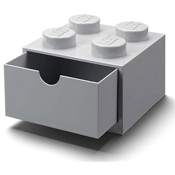 LEGO stolní box 4 se zásuvkou - šedá (5711938032005)