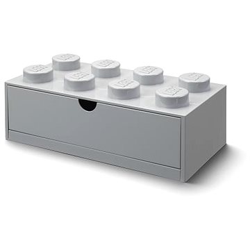 LEGO stolní box 8 se zásuvkou - šedá (5711938032050)