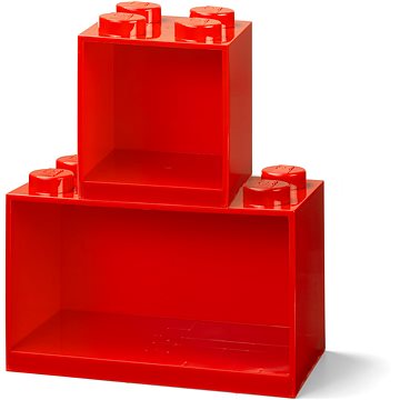 LEGO Brick závěsné police, set 2 ks - červená (5711938034184)
