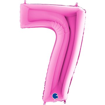 Foliový balónek, 102cm, číslice "7", růžový (8053904660179)