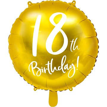 Foliový balónek, 45cm, 18th Birthday, zlatý (5902230720237)