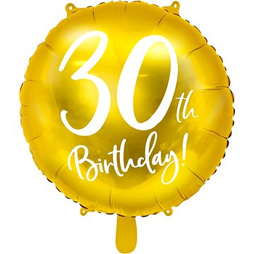Foliový balónek, 45cm, 30th Birthday, zlatý (5902230720251)