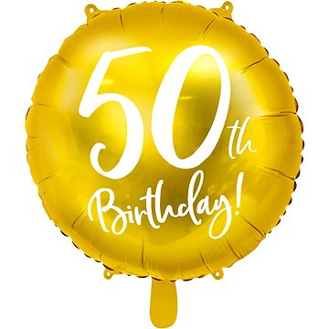 Foliový balónek, 45cm, 50th Birthday, zlatý (5902230720275)