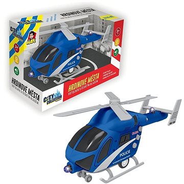 Vrtulník policejní na setrvačník, na baterie se světlem a zvukem (8590756076333)