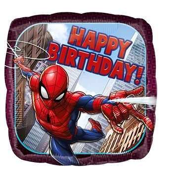 Balón foliový 43 cm - Spiderman Happy birthday (26635346641)