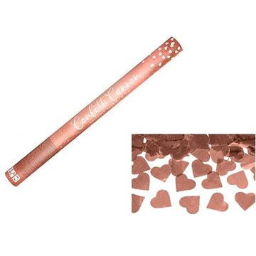 Konfety 60 cm - metalické růžovo zlaté / rose gold srdce 1 ks