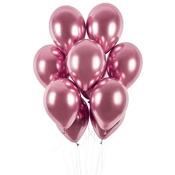 Balónky chromované 50 ks růžové lesklé - průměr 33 cm (8021886129106)