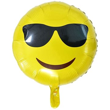 Balón foliový smajlík - smile - brýle - 45 cm (8595596311101)
