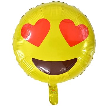 Balón foliový smajlík - smile - love - zamilovaný - 45 cm (8595596311118)