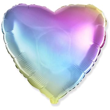 Balónek foliový 45cm srdce duhový (8435102306125)