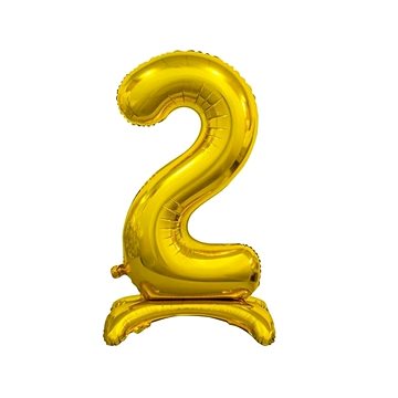 Balón foliový číslice zlatá na podstavci , 74 cm - 2 (5902973129526)