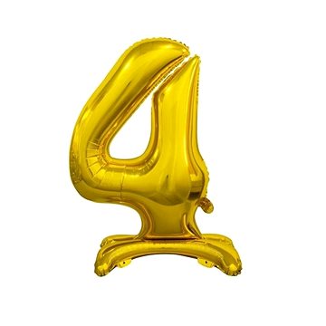 Balón foliový číslice zlatá na podstavci , 74 cm - 4 (5902973129564)