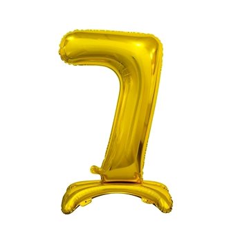 Balón foliový číslice zlatá na podstavci , 74 cm - 7 (5902973129625)