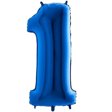 Balón foliový číslice modrá - blue 102 cm - 1 (8435102305029)
