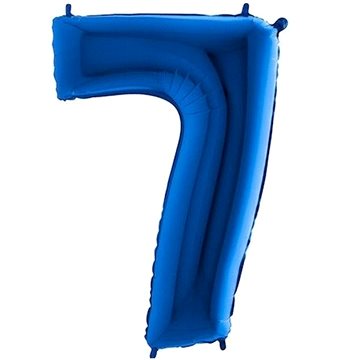 Balón foliový číslice modrá - blue 102 cm - 7 (8435102305081)