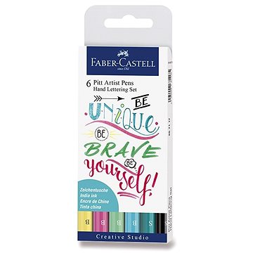 Popisovače Faber-Castell Pitt Artist Pen Hand Lettering, 6 barev (4005402671168)