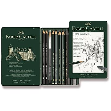 FABER-CASTELL Pitt Graphite Monochrome v plechové krabičce - sada 11 ks (4005401129721)