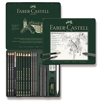 FABER-CASTELL Pitt Graphite v plechové krabičce - sada 19 ks (4005401129738)
