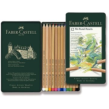 FABER-CASTELL Pitt Pastell v plechové krabičce, 12 barev (4005401121121)