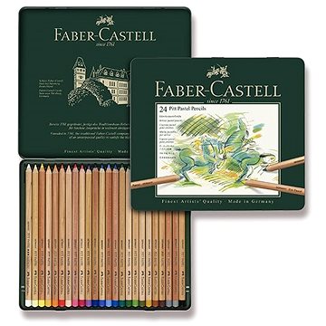 Pastelky FABER-CASTELL Pitt Pastell v plechové krabičce, 24 barev (4005401121244)