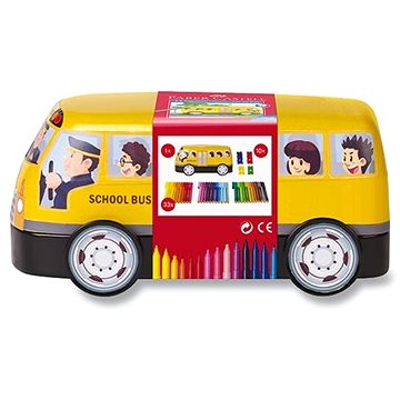 Fixy Faber-Castell Connector v plechovém autobusu, 33 barev (4005401555322)