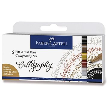 Popisovač Faber-Castell Pitt Artist Pen Caligraphy, 6 barev (4005401675068)