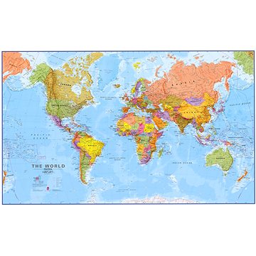 Svět Terra Obří politický 123x198cm, 1:20mil lamino, plastové lišty nástěnná mapa (9781903030578)