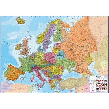 Evropa politická Terra 100x136cm lamino, plastové lišty nástěnná mapa (9781903030554)