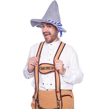 Klobouk Bavorák Oktoberfest Šedý