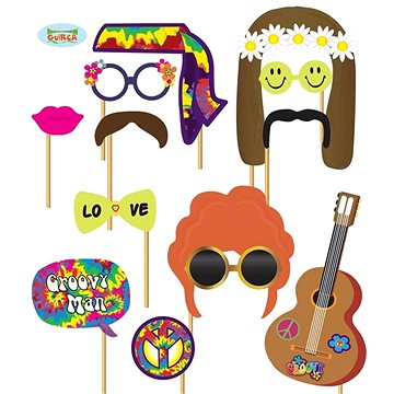 Foto Doplňky - Fotokoutek - Hippies - 12 ks