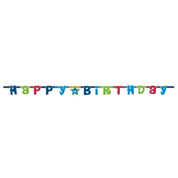 Girlanda Happy Birthday - Narozeniny - 180 cm Modrá (5901238687658)