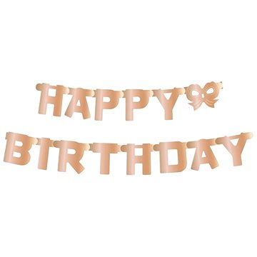 Girlanda Happy Birthday - Narozeniny - Růžovozlatá - Rosegold, 11X160 cm (5902973128420)