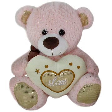 Medvídek Srdíčko Růžový - 23 cm (8594162332847)
