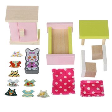 Cubika 12640 Pokoj - dřevěný nábytek pro panenky (4823056512640)
