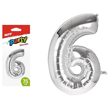 Balónek č. 6 nafukovací fóliový 75 cm (8595138560493)