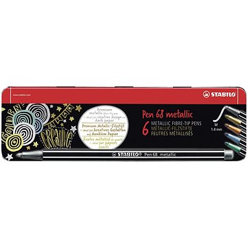 STABILO Pen 68 metallic kovové pouzdro 6 barev (4006381530323)