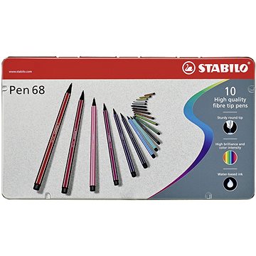 STABILO Pen 68 kovové pouzdro 10 barev (4006381327145)